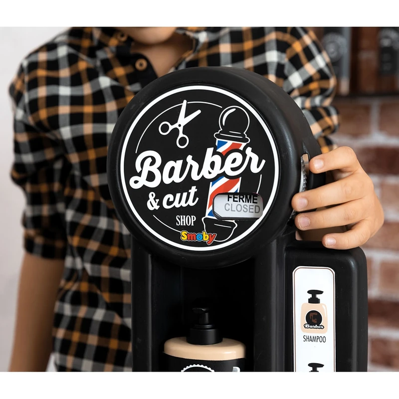 Salon coafura pentru copii Smoby Barber Shop, Barber and Cut negru [15]