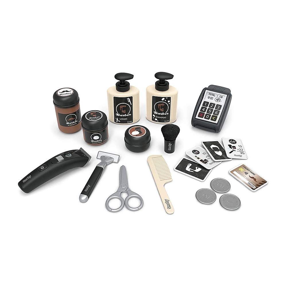 Salon coafura pentru copii Smoby Barber Shop, Barber and Cut negru [3]