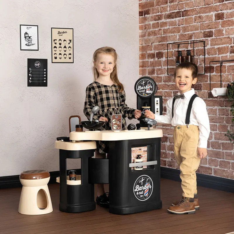Salon coafura pentru copii Smoby Barber Shop, Barber and Cut negru [18]