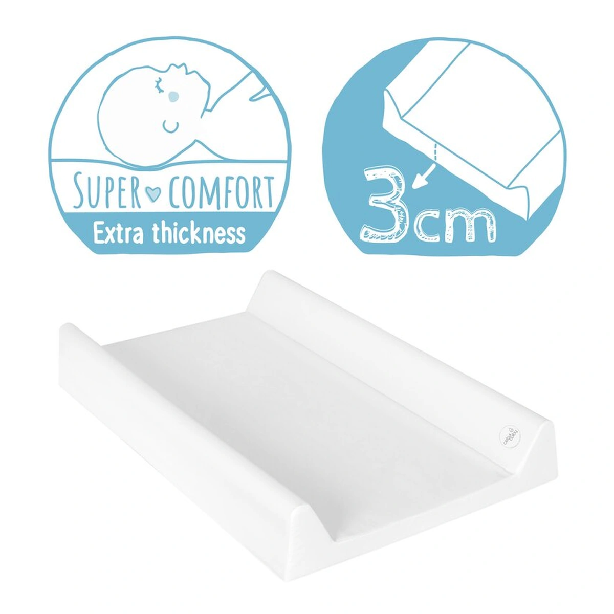 Saltea de infasat, Ceba Baby, Confort, 50x70 cm, Atasabila la patut, Fara BPA, 0 luni+, Caro White [2]
