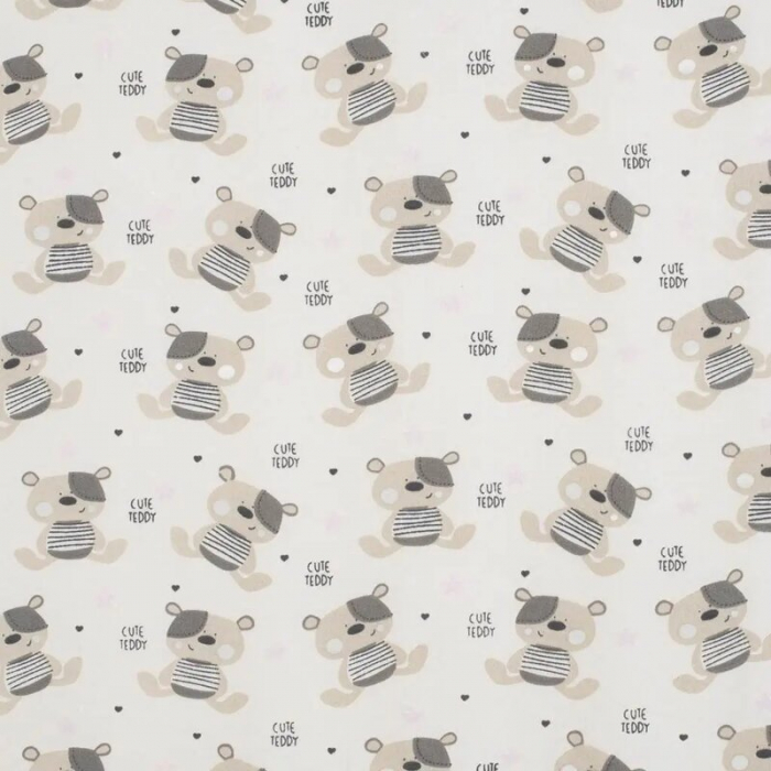 Saltea patut bebe, New Baby, Teddy Bear, Din spuma, Cu husa detasabila, 120x60x5 cm, 0 luni+, Multicolor [2]