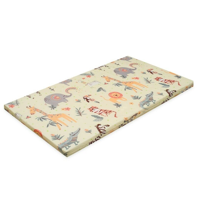 Saltea patut bebe, New Baby, Zoo, Din spuma, Cu husa detasabila, 120x60x5 cm, 0 luni+, Multicolor [1]