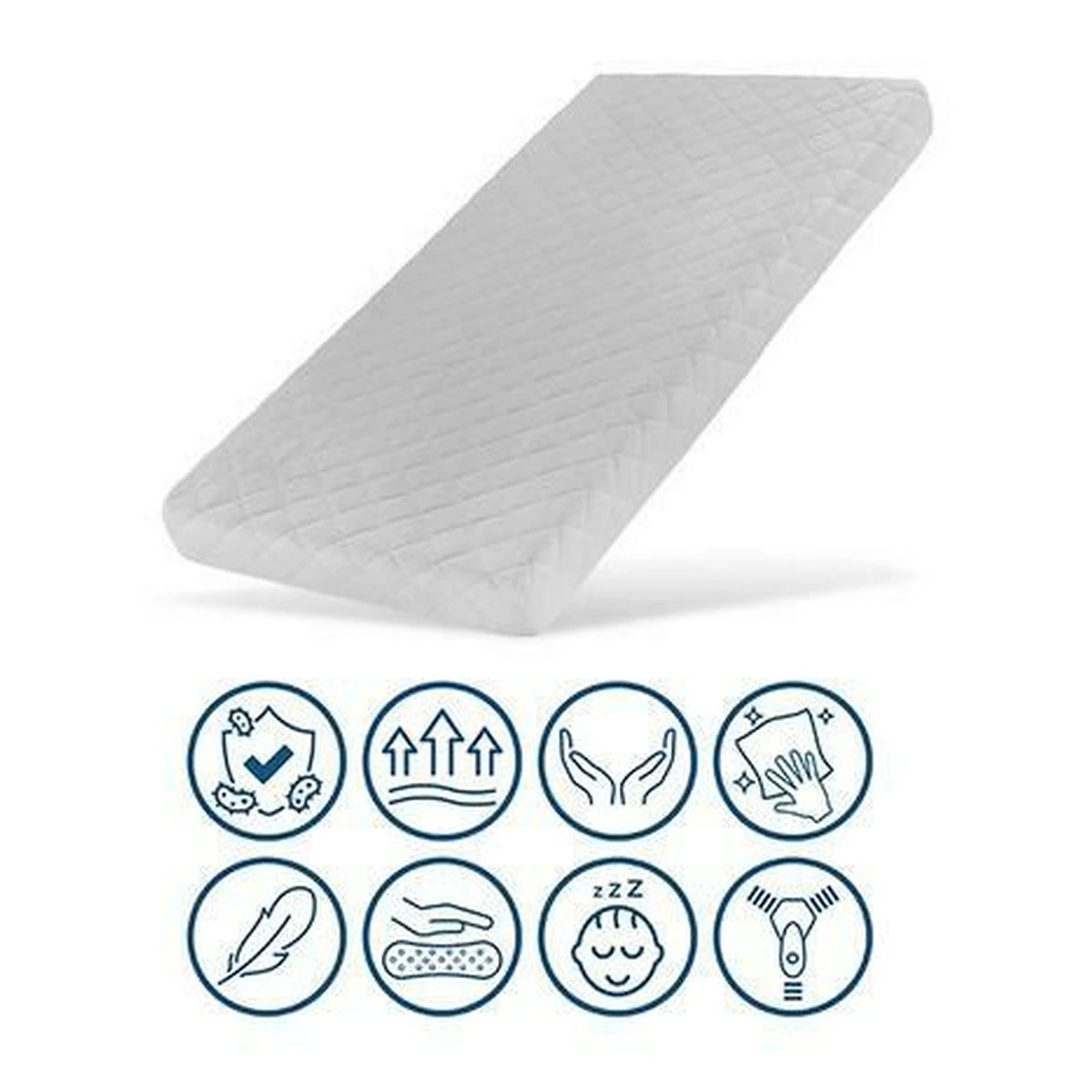 Saltea pentru patut, Petite&Mars, Coco Dream, Cocos-Spuma, Cu husa detasabila, 120x60x8 cm, Alb [4]