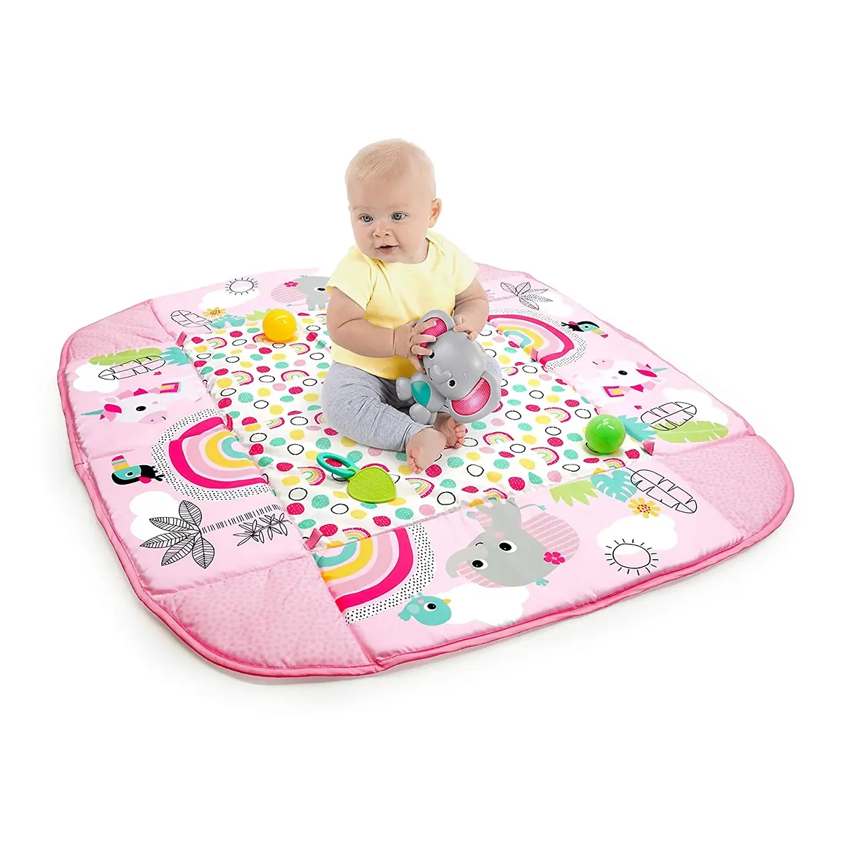 Salteluta de activitati 5 in 1 Gym & Ball Pit Rainbow Tropics [10]