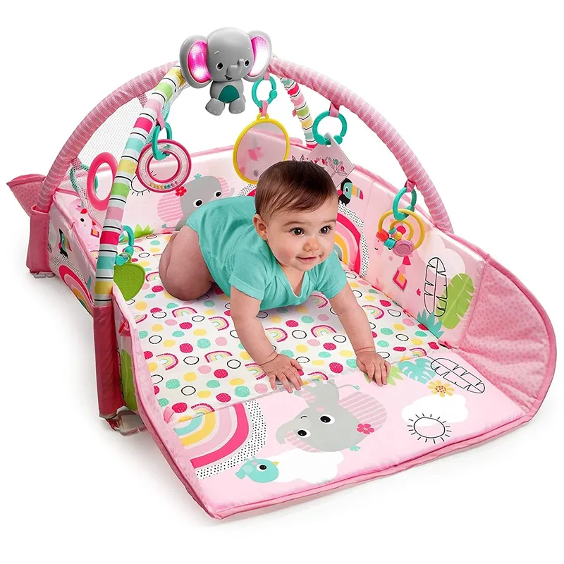 Salteluta de activitati 5 in 1 Gym & Ball Pit Rainbow Tropics [17]