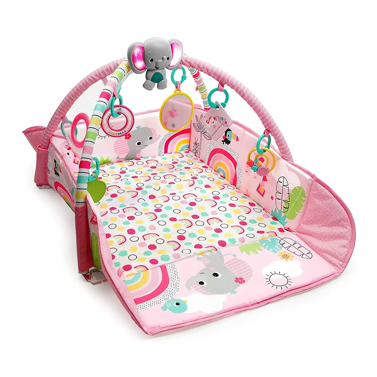 Salteluta de activitati 5 in 1 Gym & Ball Pit Rainbow Tropics [7]