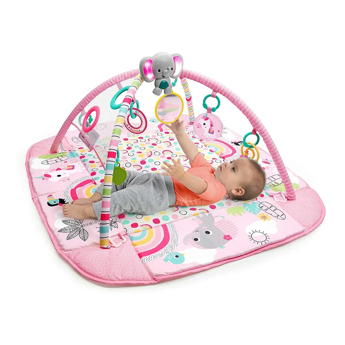 Salteluta de activitati 5 in 1 Gym & Ball Pit Rainbow Tropics [5]