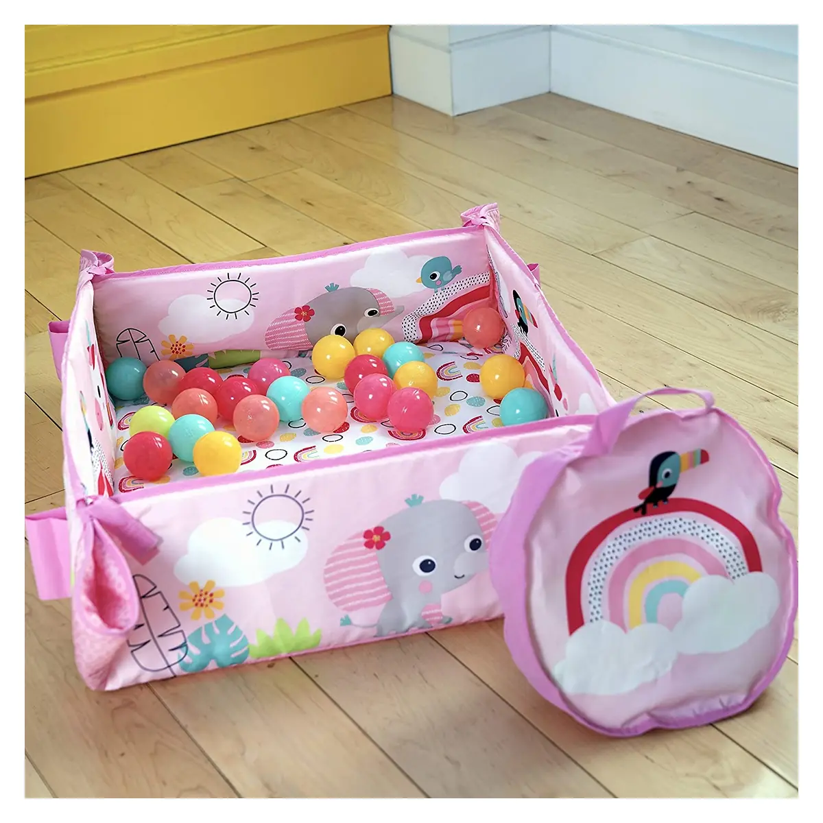 Salteluta de activitati 5 in 1 Gym & Ball Pit Rainbow Tropics [6]