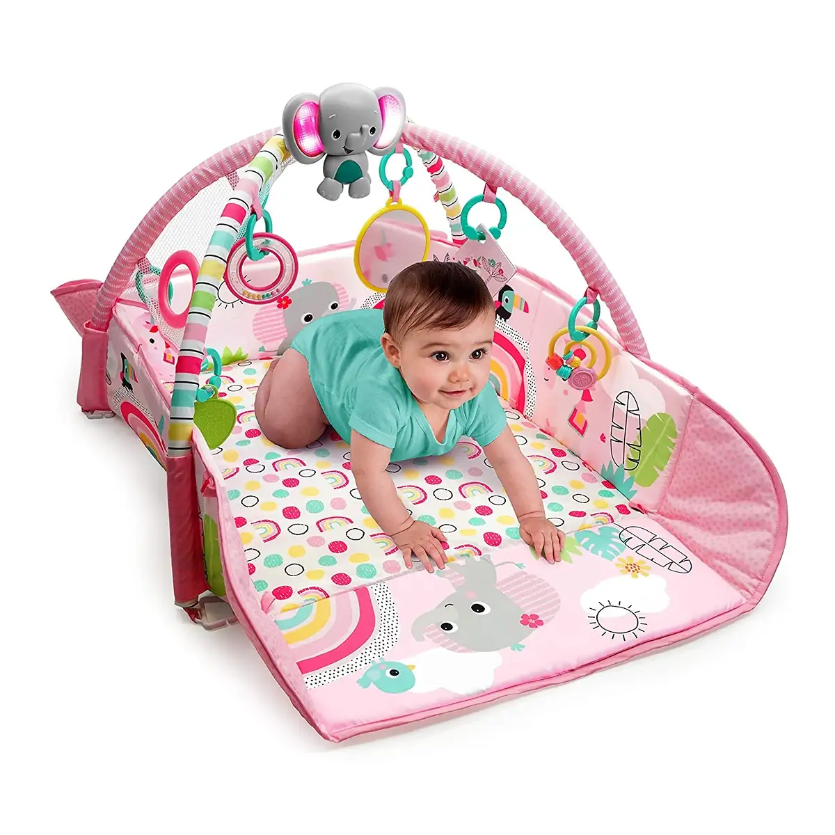 Salteluta de activitati 5 in 1 Gym & Ball Pit Rainbow Tropics [2]