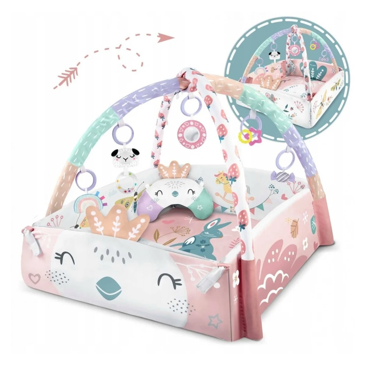 Salteluta de joaca educativa 3 in 1 Nukido - Roz [5]