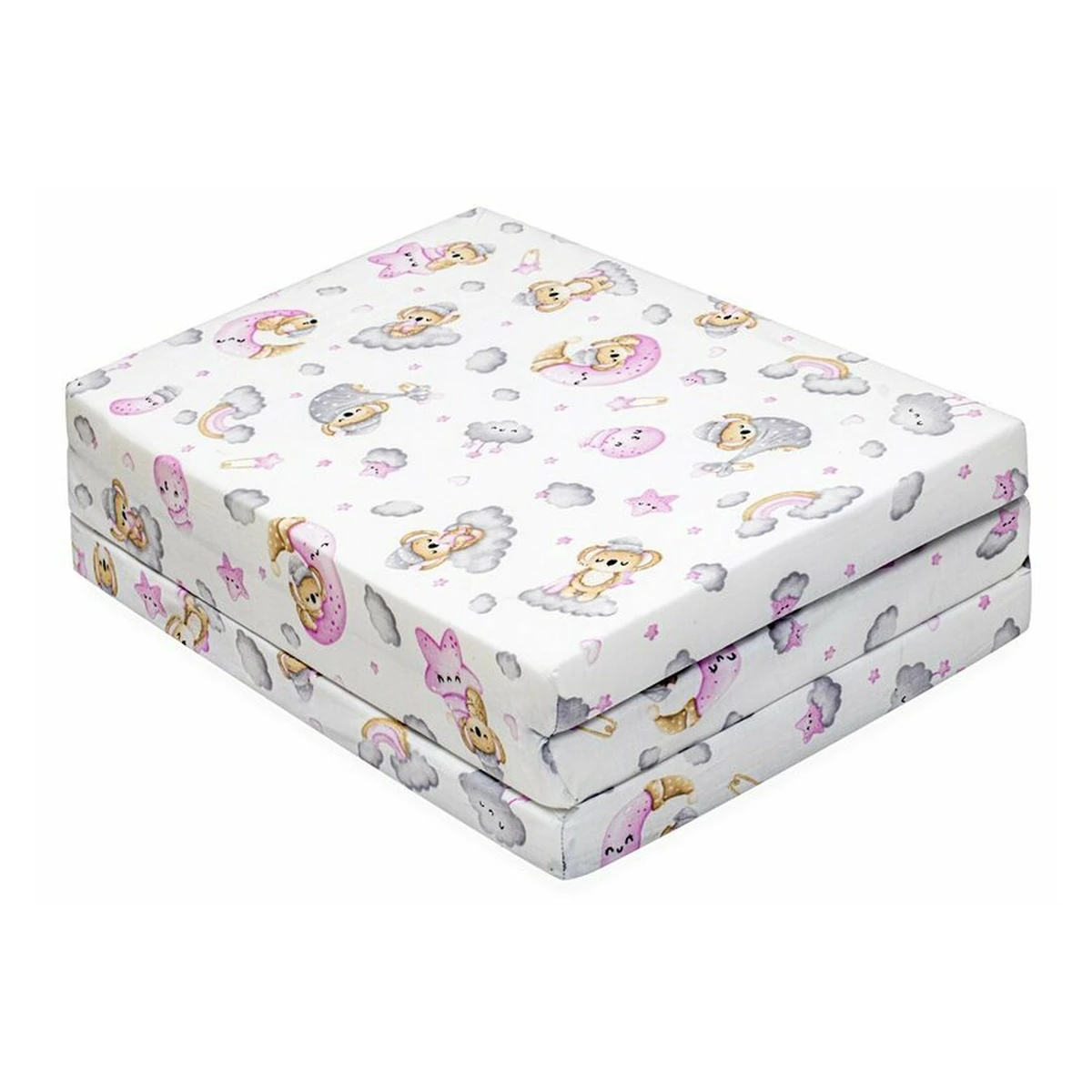 Salteluta pliabila, New Baby, pentru patut, din spuma, 120x60x5 cm, Koala Pink [2]