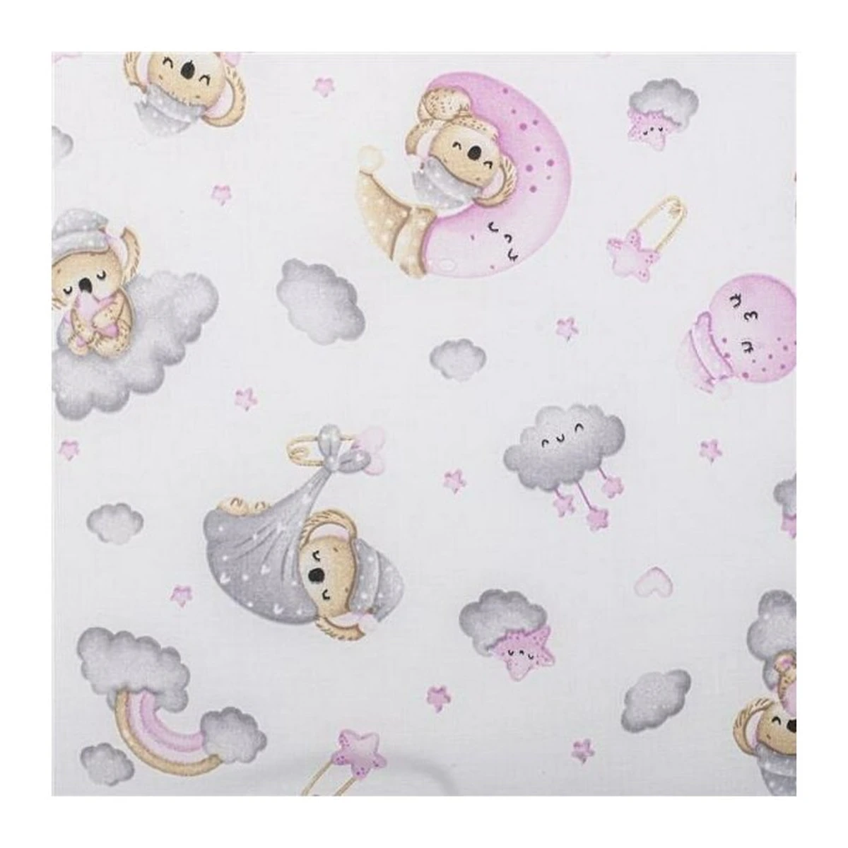 Salteluta pliabila, New Baby, pentru patut, din spuma, 120x60x5 cm, Koala Pink [5]