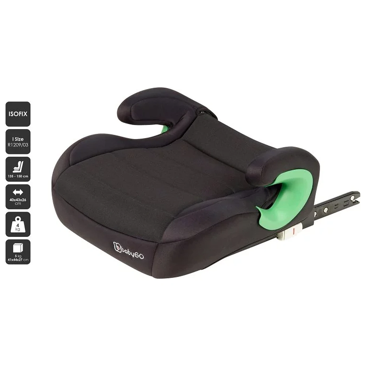 Scaun auto booster BabyGo Bursa III Black, 135-150 cm, certificat R129 [2]