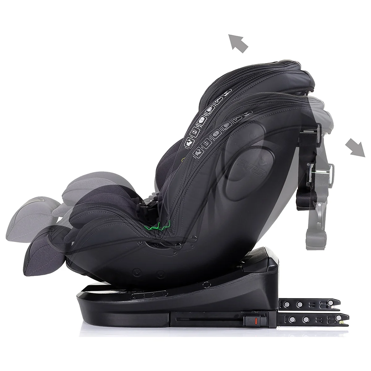 Scaun auto Chipolino Hypnotic I-Size 40-150 cm cu sistem Isofix si sezut rotativ anthracite 12 ani [5]