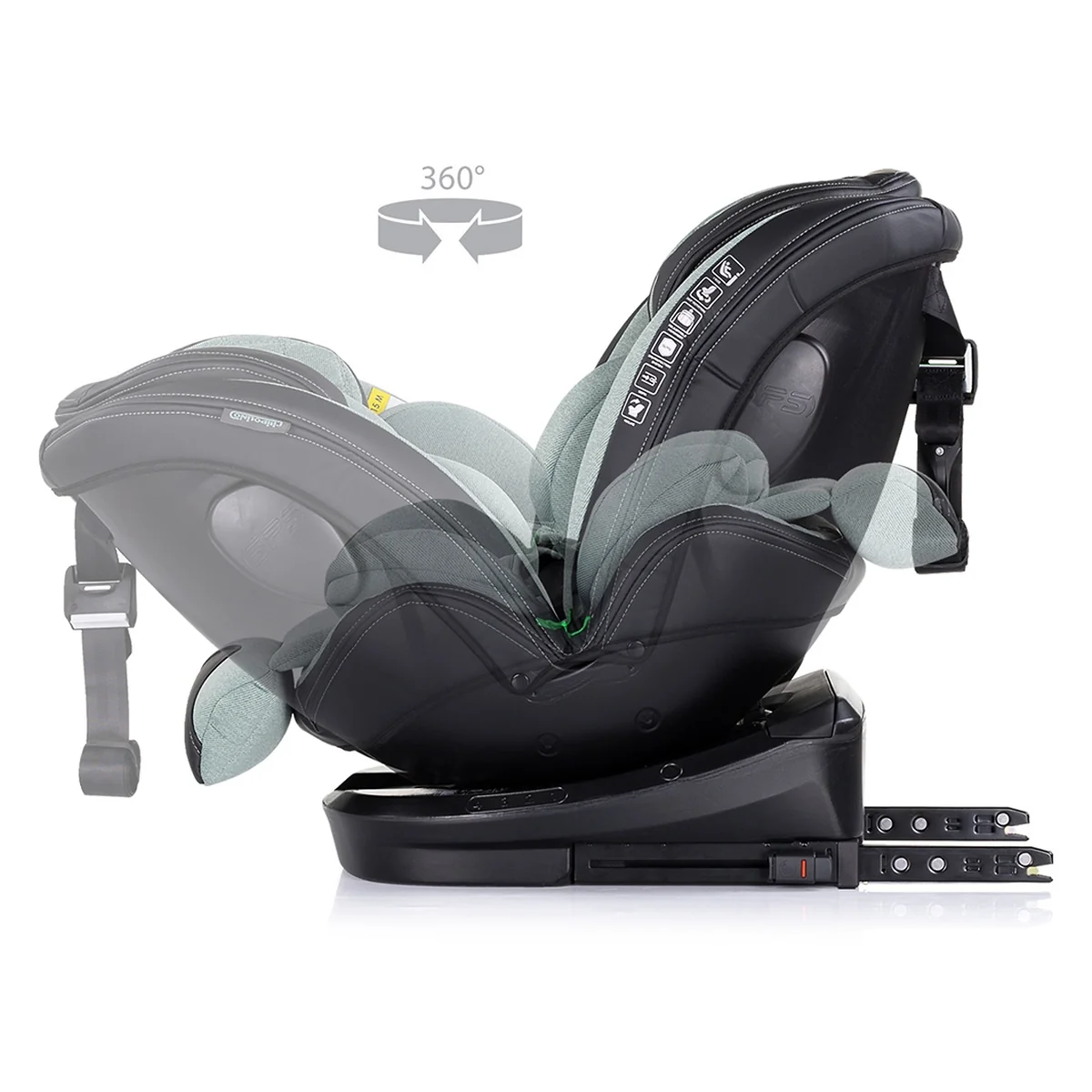 Scaun auto Chipolino Hypnotic I-Size 40-150 cm cu sistem Isofix si sezut rotativ basil [7]