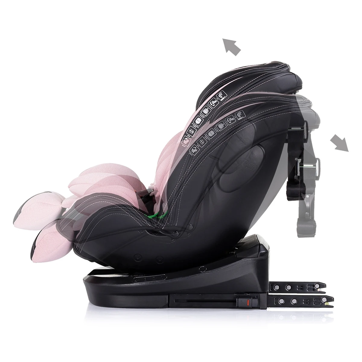 Scaun auto Chipolino Hypnotic I-Size 40-150 cm cu sistem Isofix si sezut rotativ pink marshmallow [5]