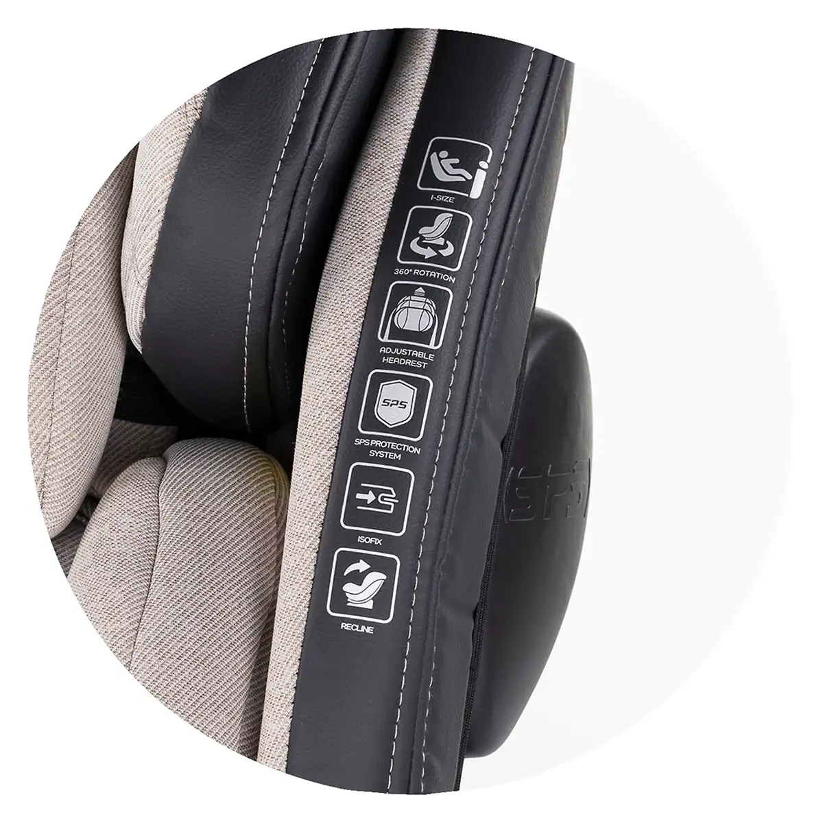 Scaun auto Chipolino Hypnotic I-Size 40-150 cm cu sistem Isofix si sezut rotativ tiramisu [14]
