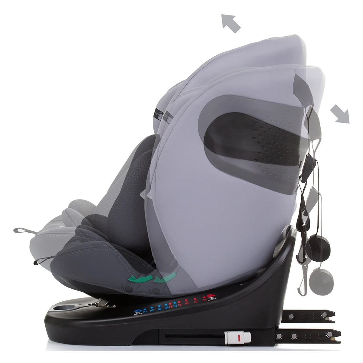 Scaun auto Chipolino Motion I-Size 40-150 cm granite cu sistem Isofix [5]