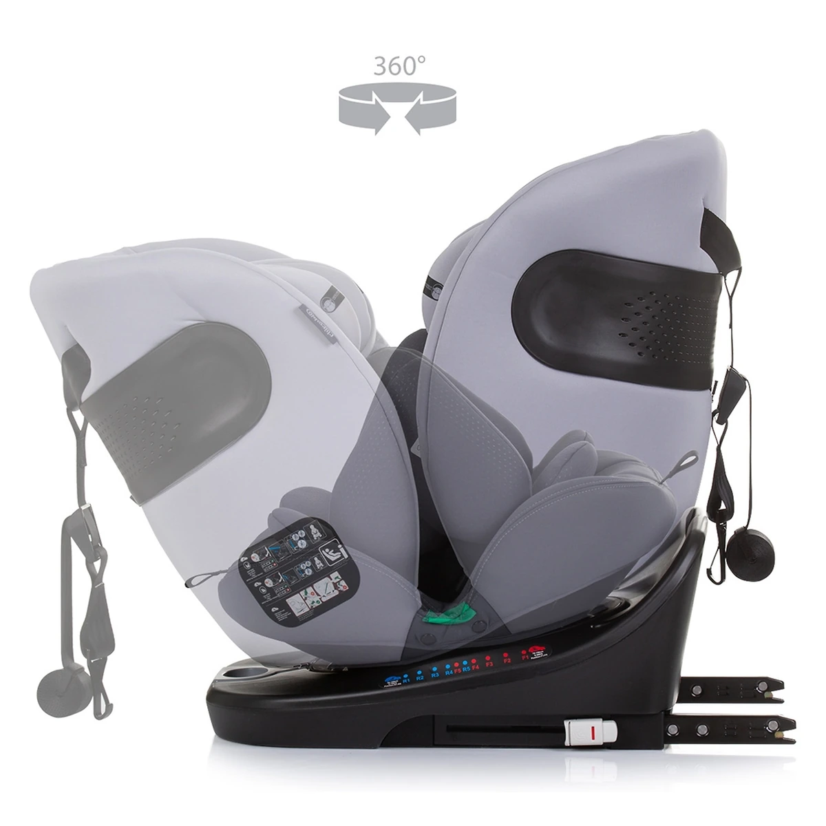 Scaun auto Chipolino Motion I-Size 40-150 cm granite cu sistem Isofix [7]