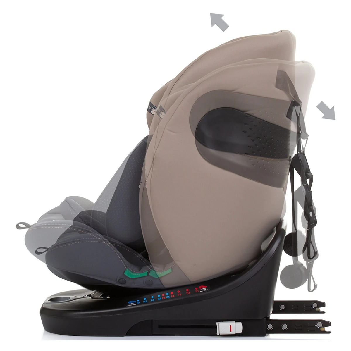 Scaun auto Chipolino Motion I-Size 40-150 cm macadamia cu sistem Isofix [5]