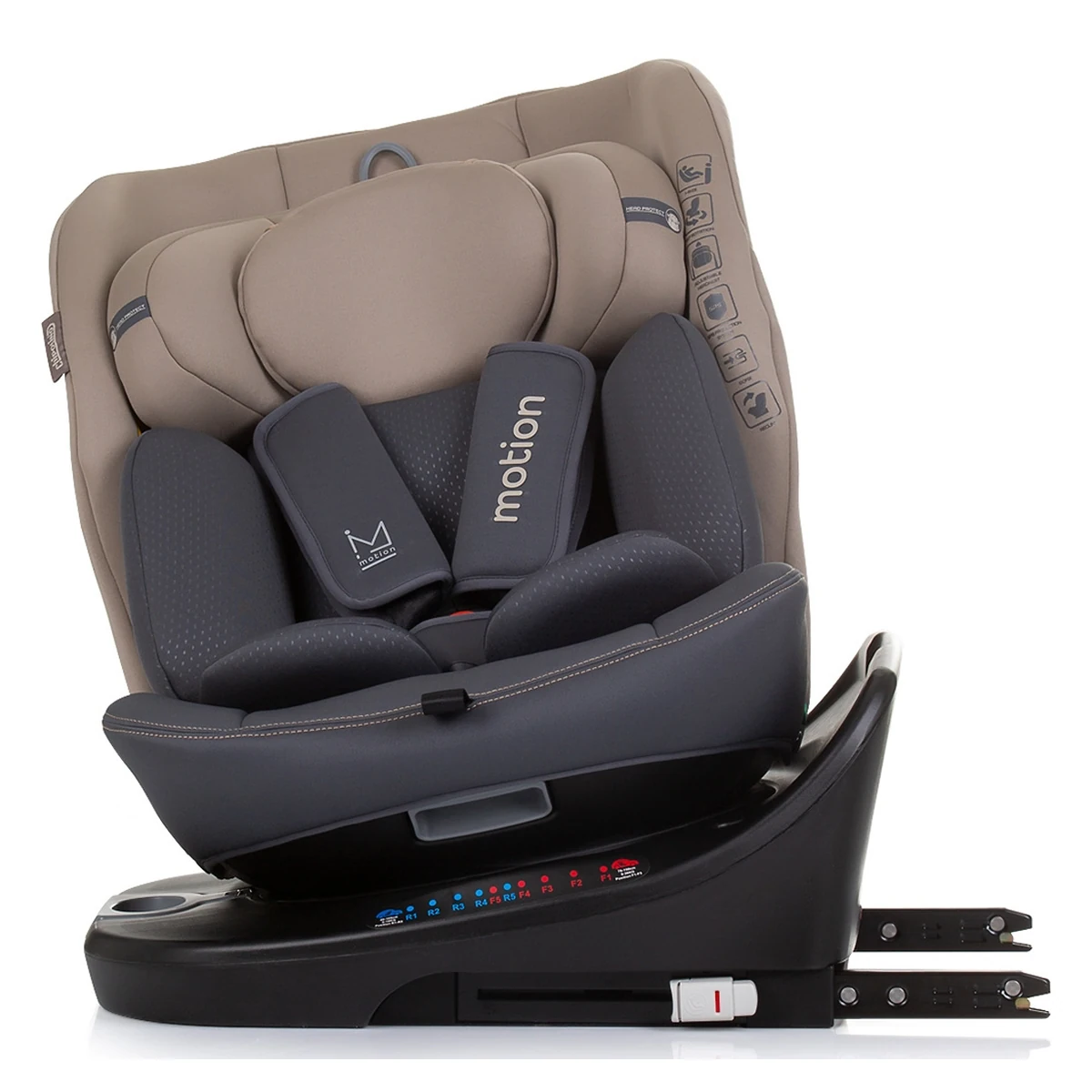 Scaun auto Chipolino Motion I-Size 40-150 cm macadamia cu sistem Isofix [6]