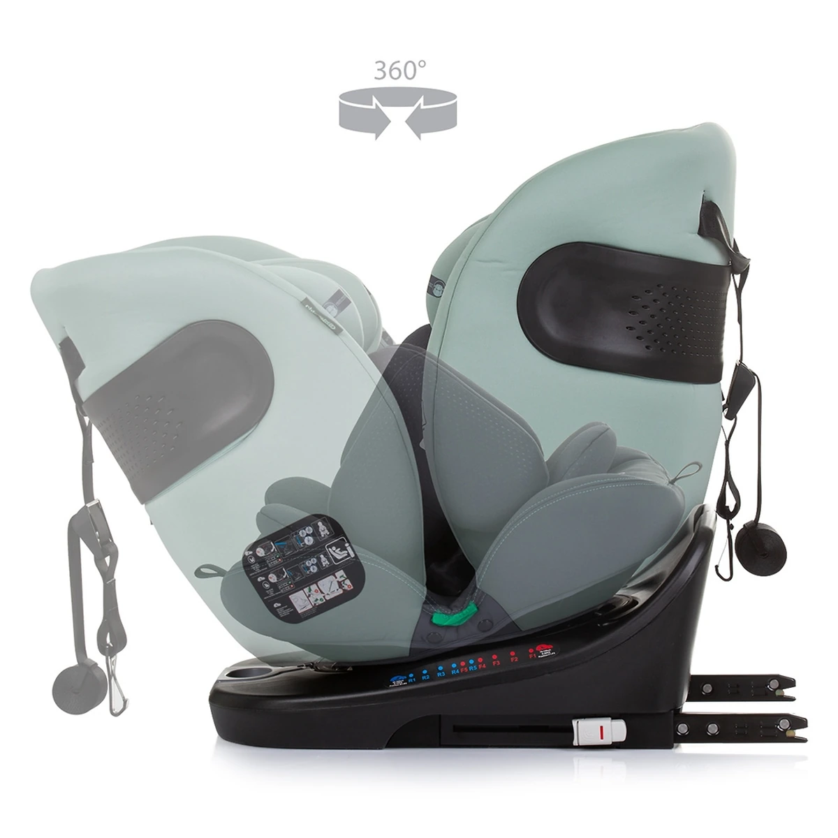 Scaun auto Chipolino Motion I-Size 40-150 cm pastel green cu sistem Isofix [7]