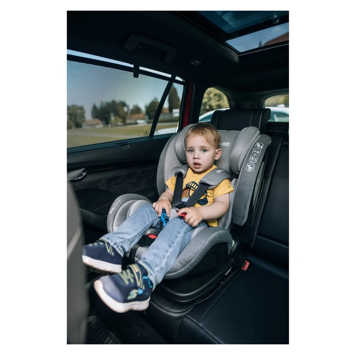 Scaun auto, FreeON, Trex, Pentru copii, I-Size, 76 - 150 cm, Tehnologie Isofix + Top Tether, Spatar si tetiera reglabile, Conform ECE R129, Grey [6]