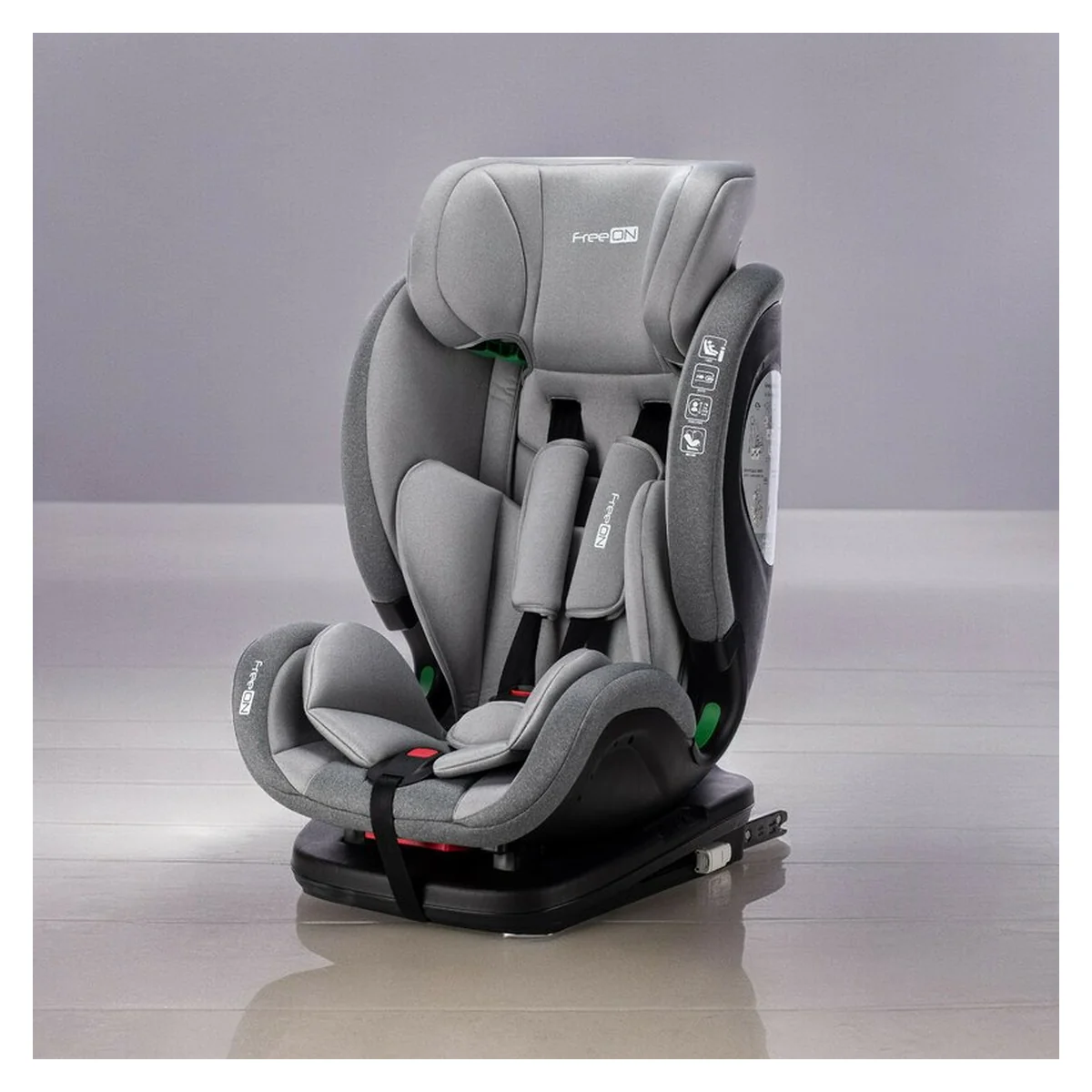 Scaun auto, FreeON, Trex, Pentru copii, I-Size, 76 - 150 cm, Tehnologie Isofix + Top Tether, Spatar si tetiera reglabile, Conform ECE R129, Grey [7]