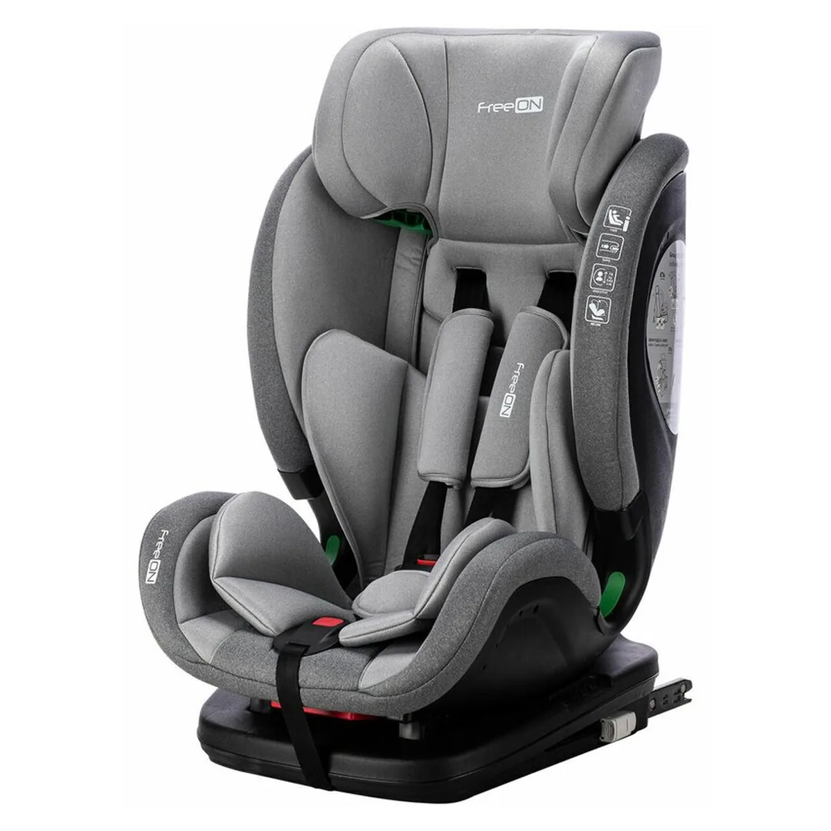 Scaun auto, FreeON, Trex, Pentru copii, I-Size, 76 - 150 cm, Tehnologie Isofix + Top Tether, Spatar si tetiera reglabile, Conform ECE R129, Grey [3]