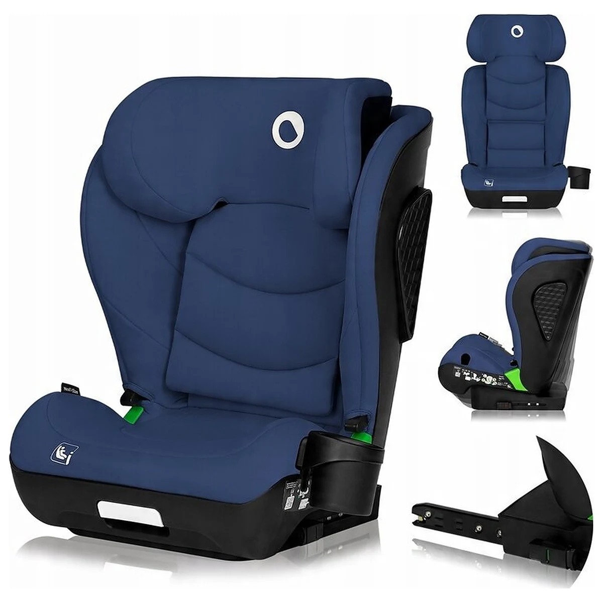 Scaun auto i-Size, Lionelo, Neal, 15-36 Kg, 100-150 cm, Isofix, Albastru [4]