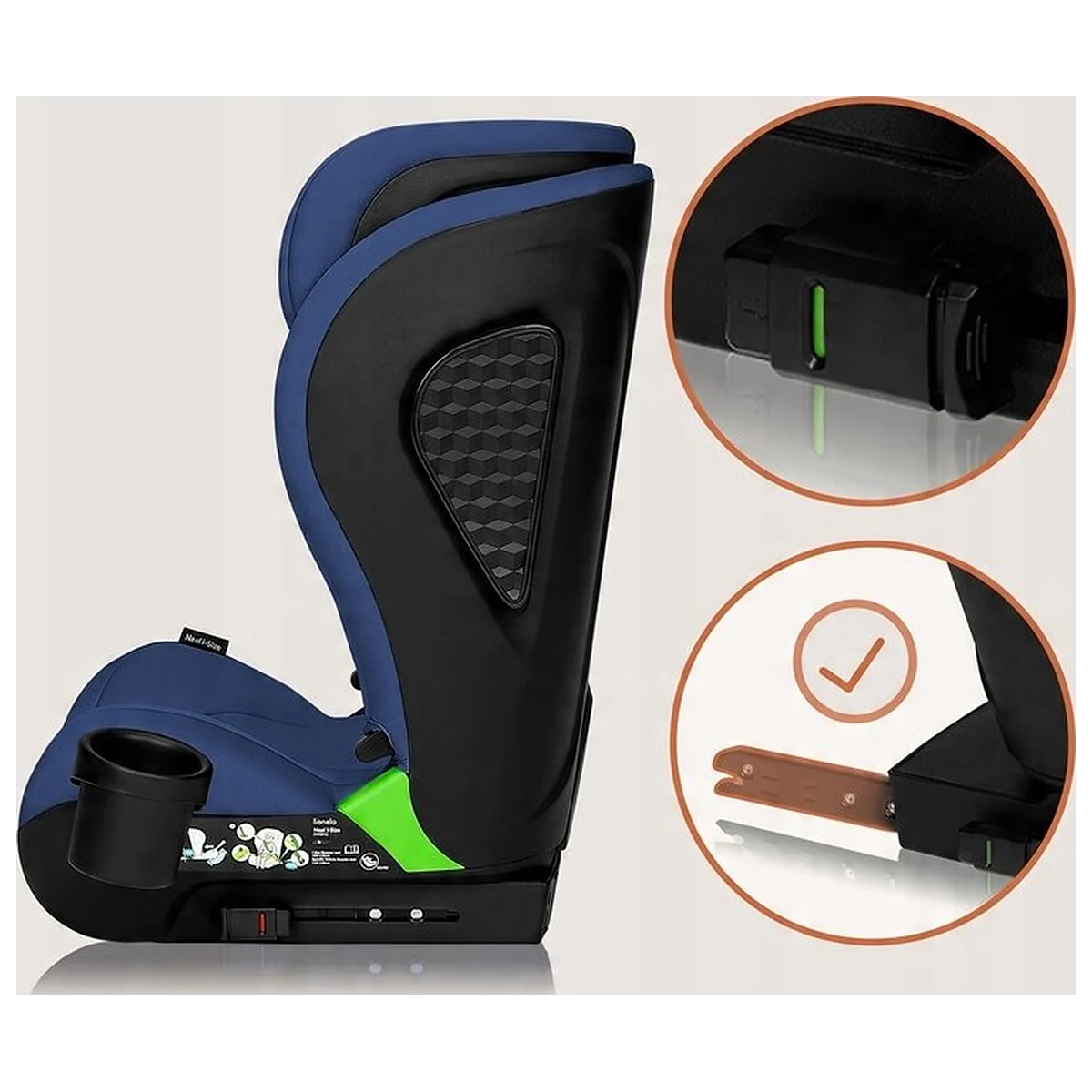 Scaun auto i-Size, Lionelo, Neal, 15-36 Kg, 100-150 cm, Isofix, Albastru [15]
