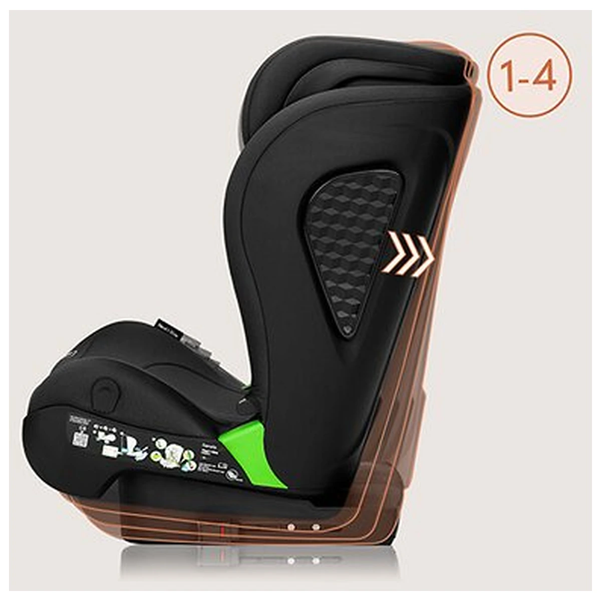 Scaun auto i-Size, Lionelo, Neal, 15-36 Kg, 100-150 cm, Isofix, Negru [19]