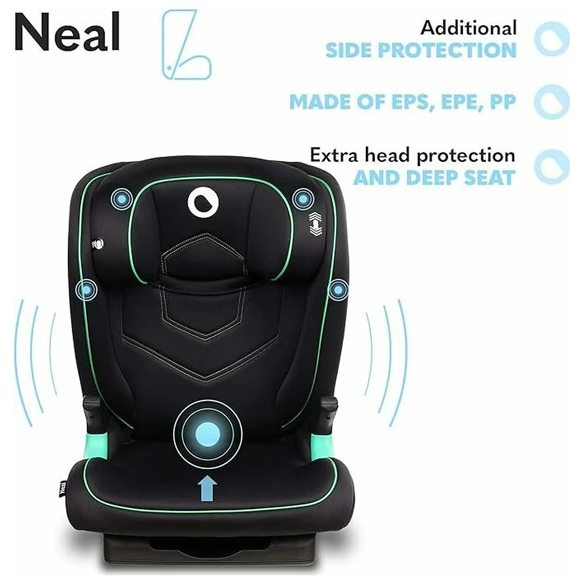 Scaun auto i-Size, Lionelo, Neal, 15-36 Kg, 100-150 cm, Isofix, Negru 12 ani [27]