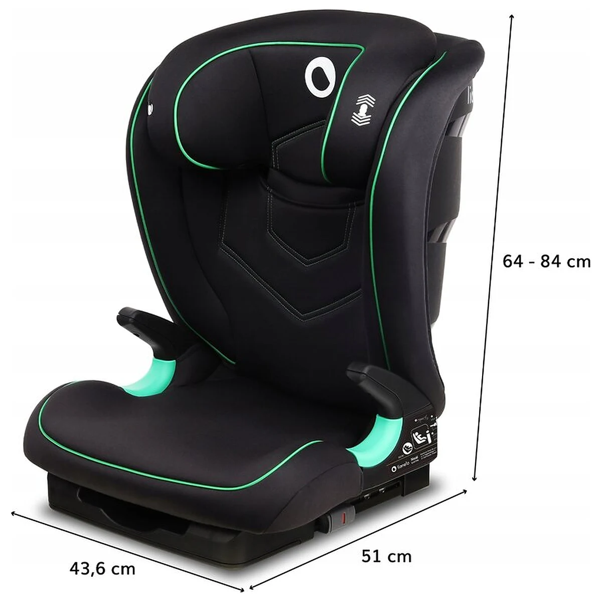 Scaun auto i-Size, Lionelo, Neal, 15-36 Kg, 100-150 cm, Isofix, Negru 12 ani [7]