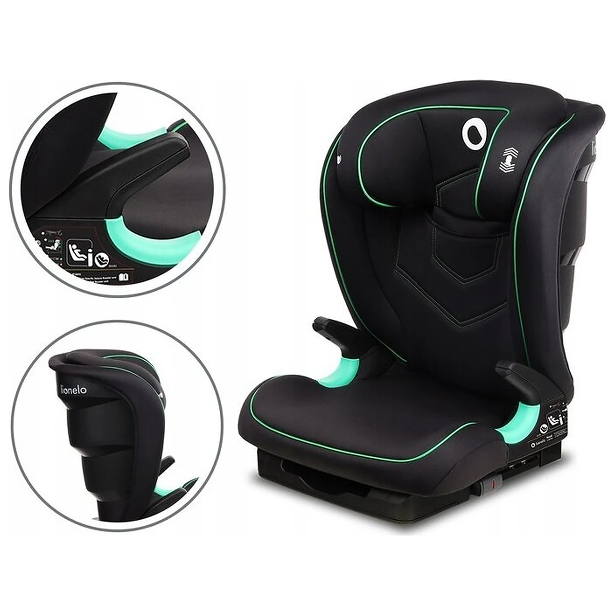 Scaun auto i-Size, Lionelo, Neal, 15-36 Kg, 100-150 cm, Isofix, Negru 12 ani [11]