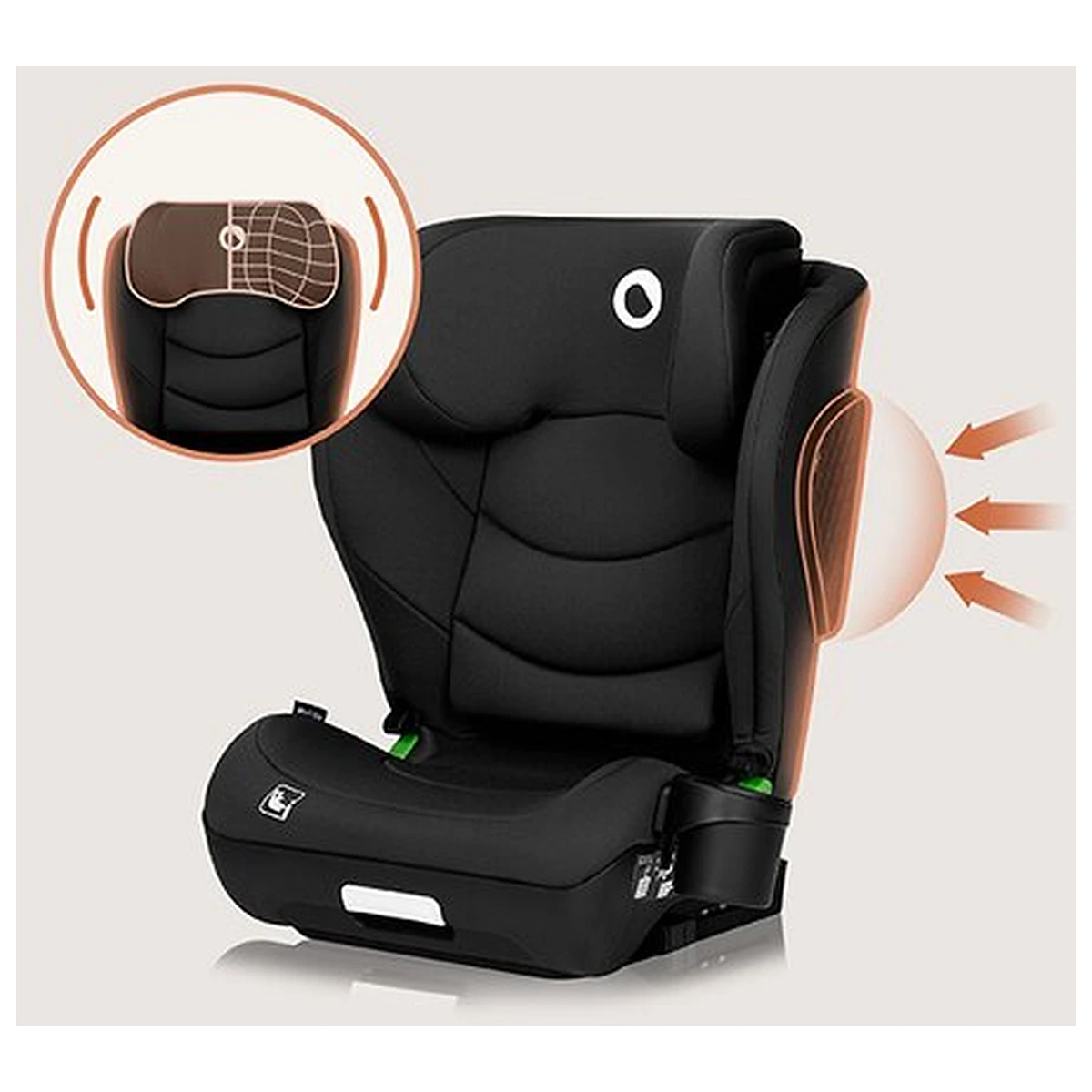 Scaun auto i-Size, Lionelo, Neal, 15-36 Kg, 100-150 cm, Isofix, Negru [14]