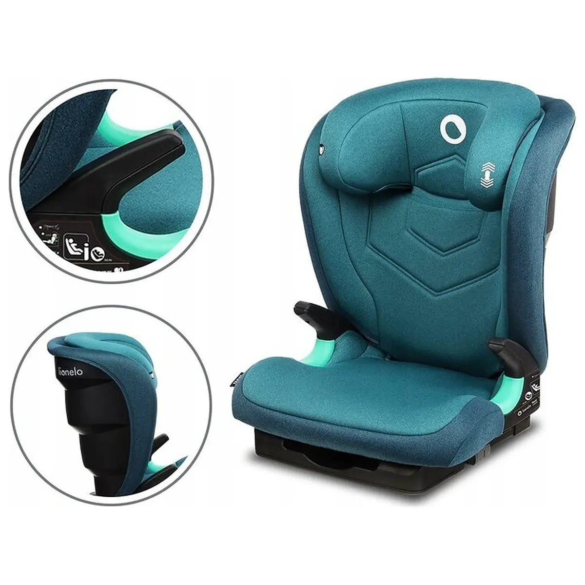 Scaun auto i-Size, Lionelo, Neal, 15-36 Kg, 100-150 cm, Isofix, Verde 12 ani [8]