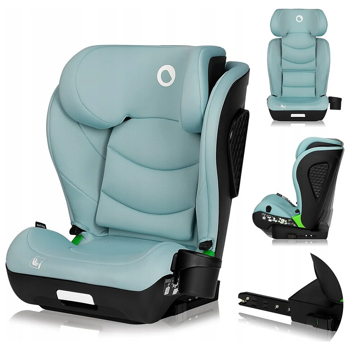 Scaun auto i-Size, Lionelo, Neal, 15-36 Kg, 100-150 cm, Isofix, Verde Turquoise [4]