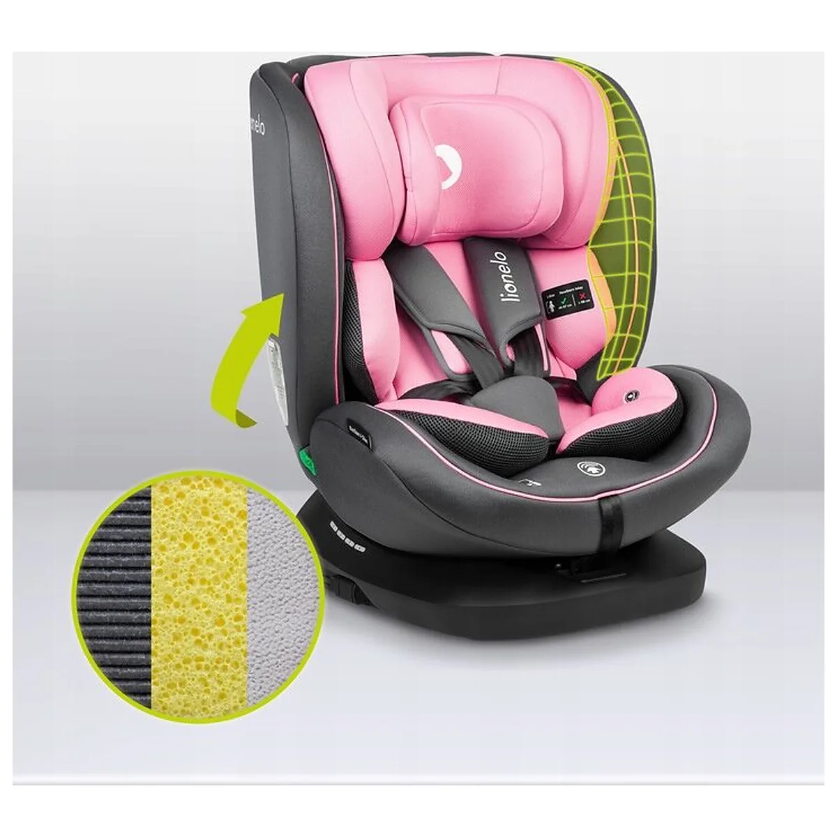 Scaun auto, Lionelo, Bastiaan i-Size, 4 in 1, Protectie laterala, Cu spatar inclinabil in 4 pozitii, Cu tetiera [26]