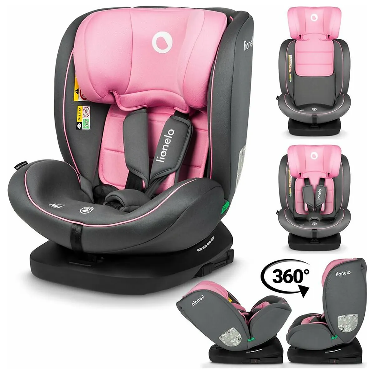 Scaun auto, Lionelo, Bastiaan i-Size, 4 in 1, Protectie laterala, Cu spatar inclinabil in 4 pozitii, Cu tetiera [3]