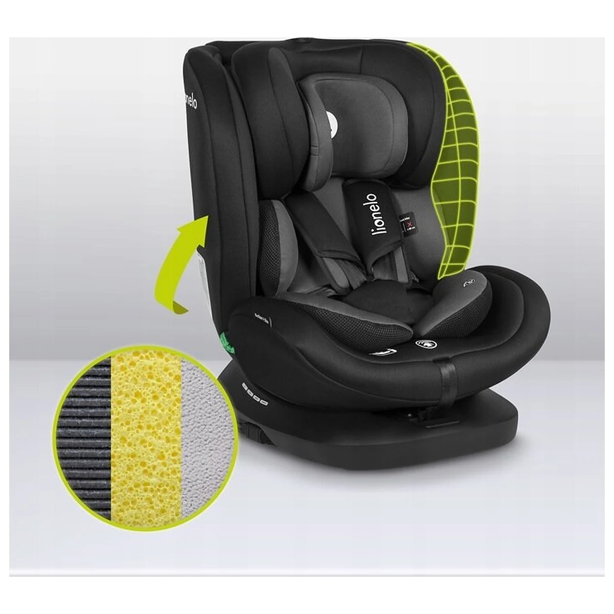 Scaun auto, Lionelo, Bastiaan i-Size, 4 in 1, Protectie laterala, Cu spatar inclinabil in 4 pozitii, Cu tetiera [27]