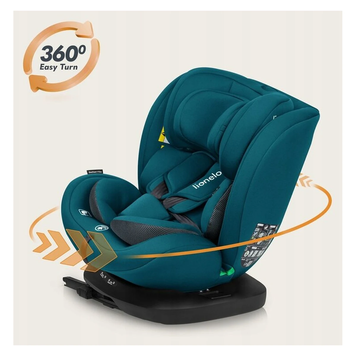 Scaun auto, Lionelo, Bastiaan i-Size, 4 in 1, Rotire 360 grade, 0-36 Kg, 40-150 cm, Isofix, Albastru Indigo [8]