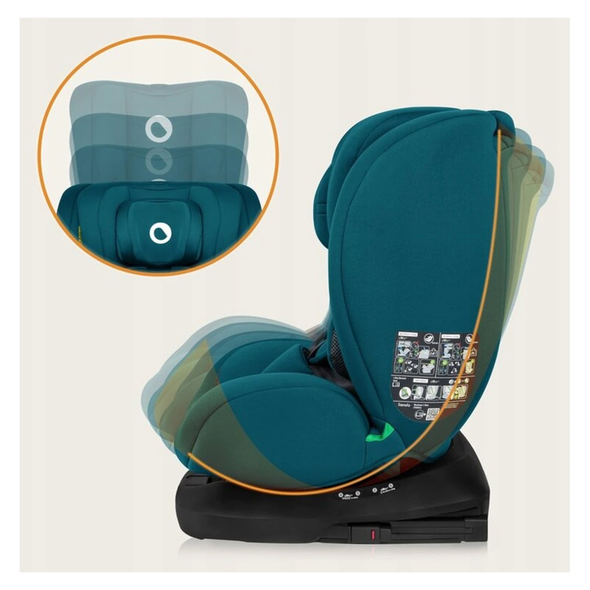 Scaun auto, Lionelo, Bastiaan i-Size, 4 in 1, Rotire 360 grade, 0-36 Kg, 40-150 cm, Isofix, Albastru Indigo [15]