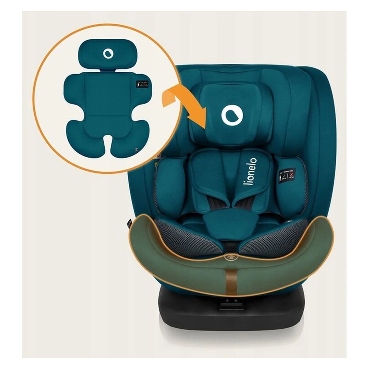 Scaun auto, Lionelo, Bastiaan i-Size, 4 in 1, Rotire 360 grade, 0-36 Kg, 40-150 cm, Isofix, Albastru Indigo [12]