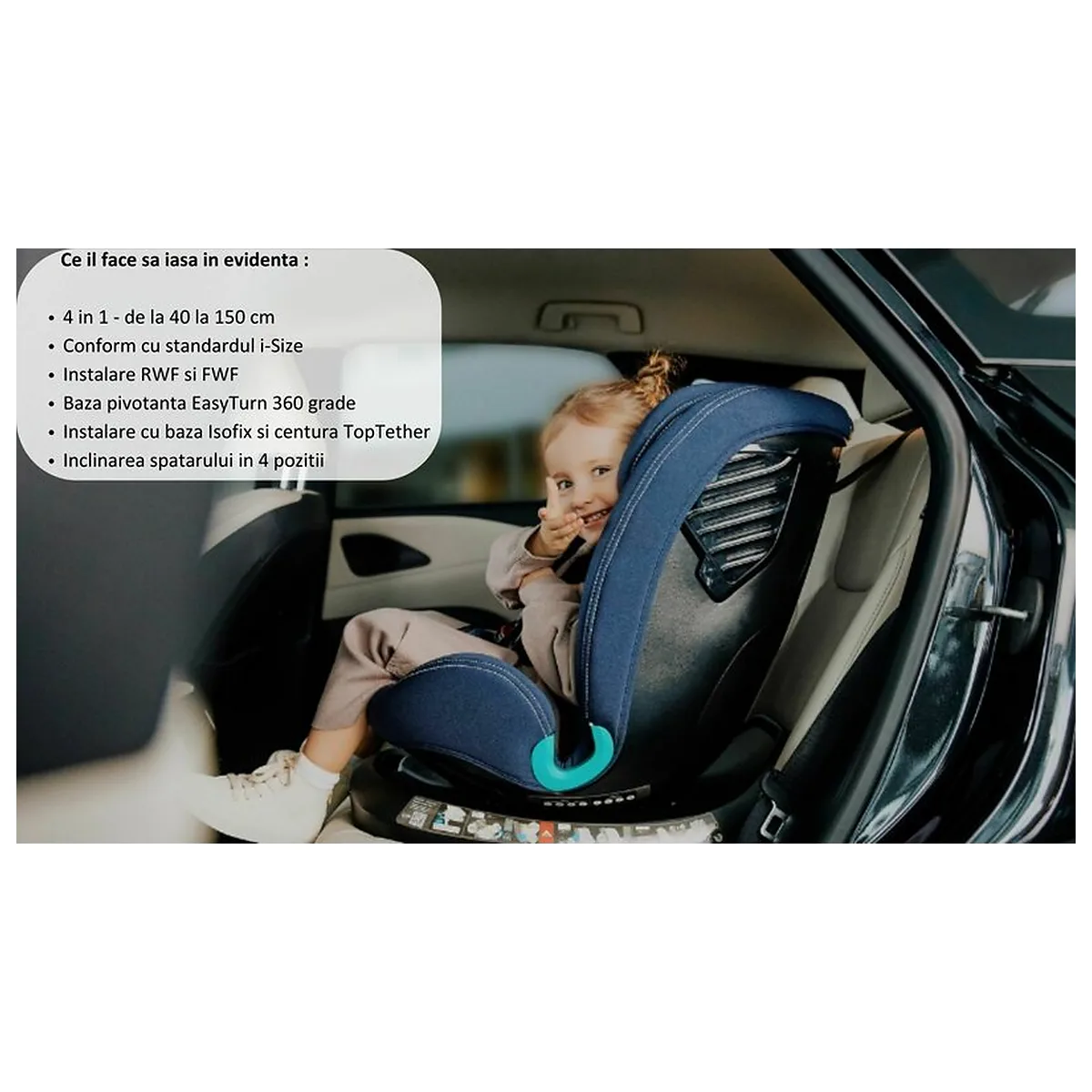 Scaun auto, Lionelo, Bastiaan One i-Size, 4 in 1, Protectie laterala, Cu spatar inclinabil in 4 pozitii, Cu tetiera [25]