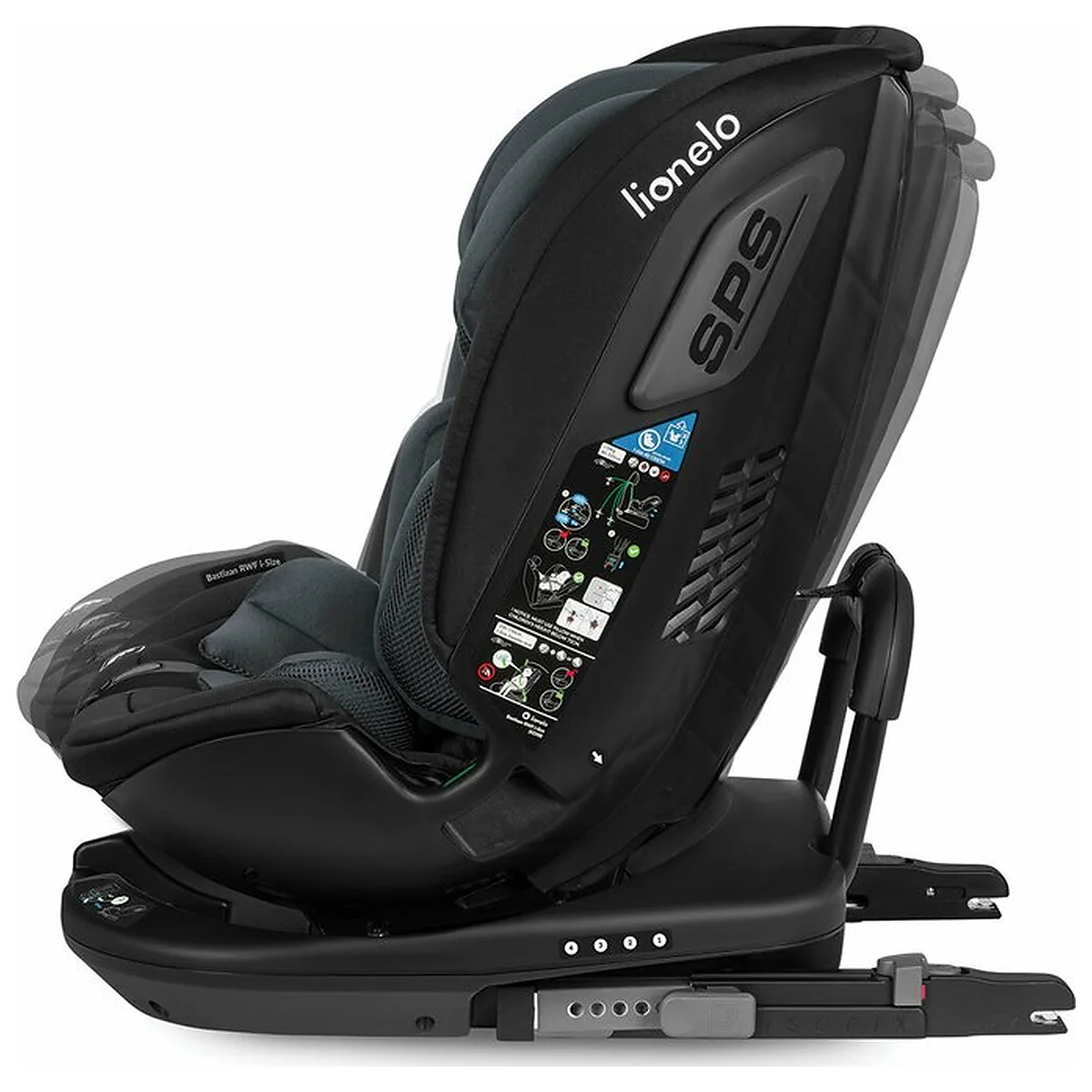 Scaun auto, Lionelo, Bastiaan RWF i-Size, Pozitie de somn, Protectie laterala, Rotire 360 grade, 0-36 Kg, Cu Isofix si [11]