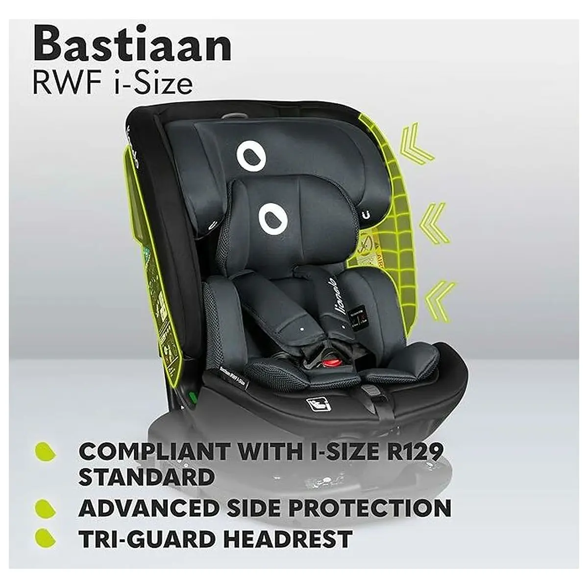 Scaun auto, Lionelo, Bastiaan RWF i-Size, Pozitie de somn, Protectie laterala, Rotire 360 grade, 0-36 Kg, Cu Isofix si [40]