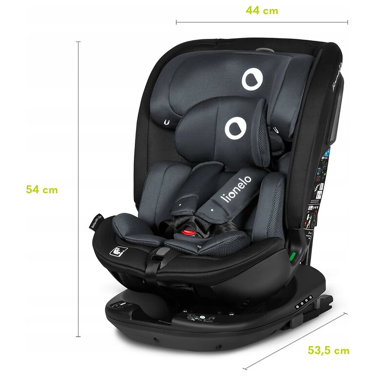 Scaun auto, Lionelo, Bastiaan RWF i-Size, Pozitie de somn, Protectie laterala, Rotire 360 grade, 0-36 Kg, Cu Isofix si [38]