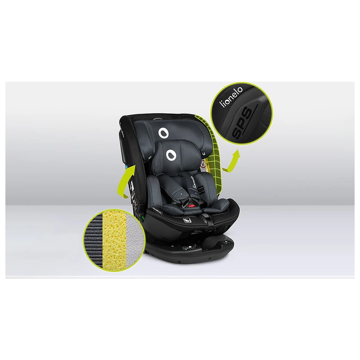 Scaun auto, Lionelo, Bastiaan RWF i-Size, Pozitie de somn, Protectie laterala, Rotire 360 grade, 0-36 Kg, Cu Isofix si [36]