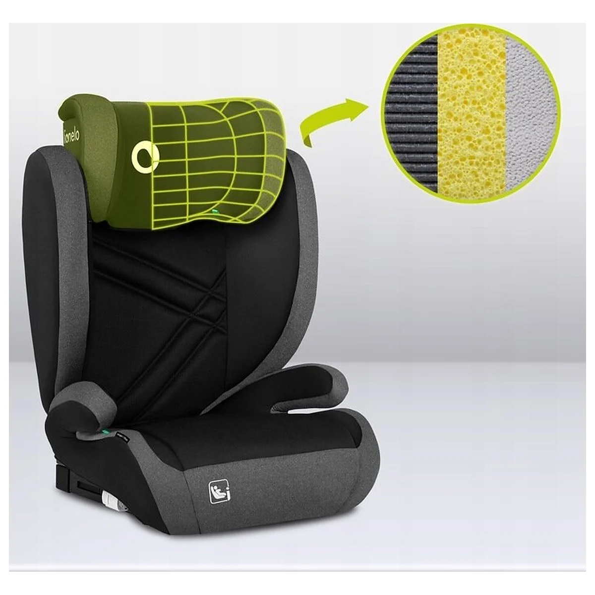 Scaun auto, Lionelo, Hugo i-Size, 100-150 cm, 4-12 ani, Gri [21]